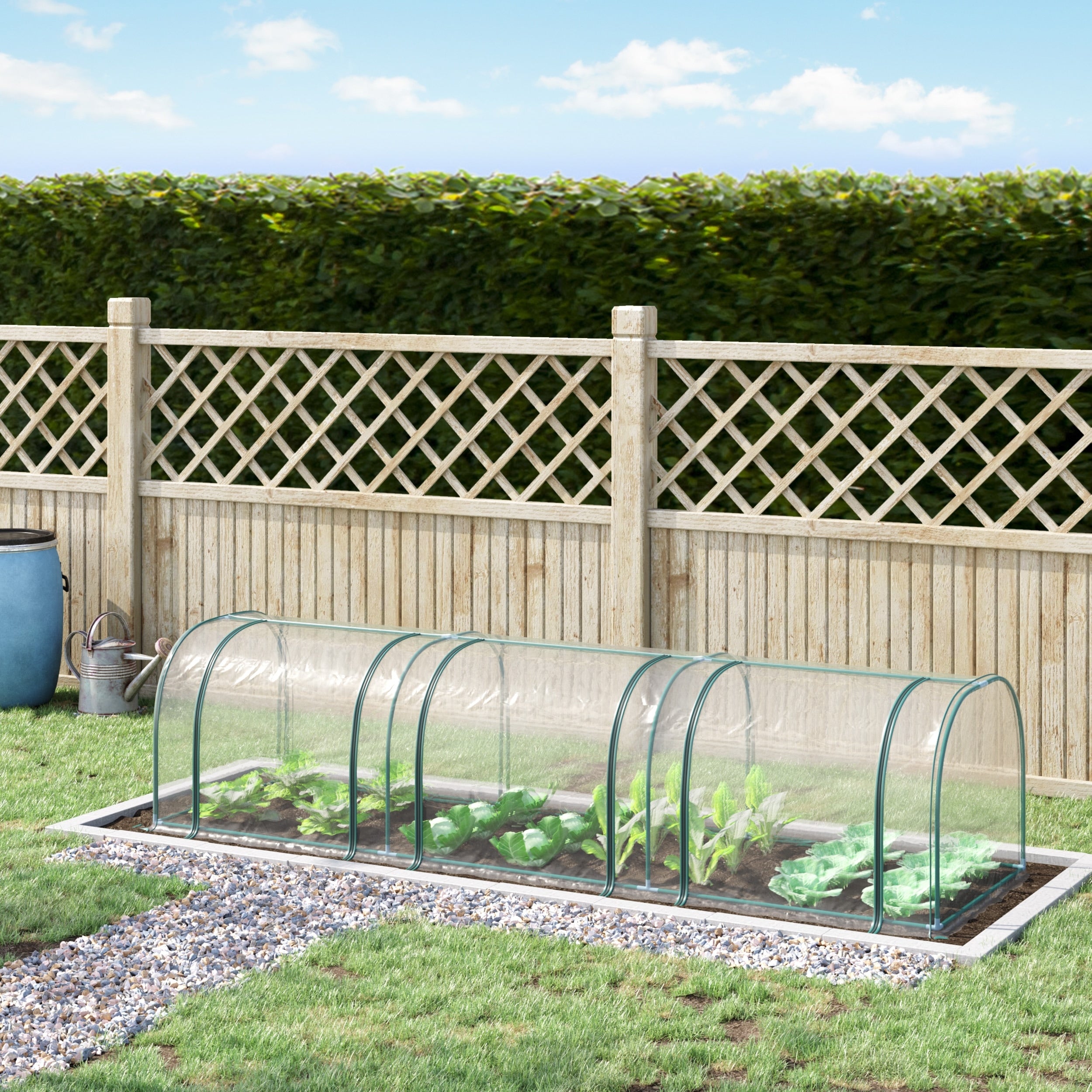 Outsunny Pvc Metal Tunnel Cloche Garden Greenhouse Kit Green