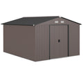 Outsunny 11.15 W X 12.5 D Metal Outdoor Utility Storage Tool Shed For Backyard And Garden Grey