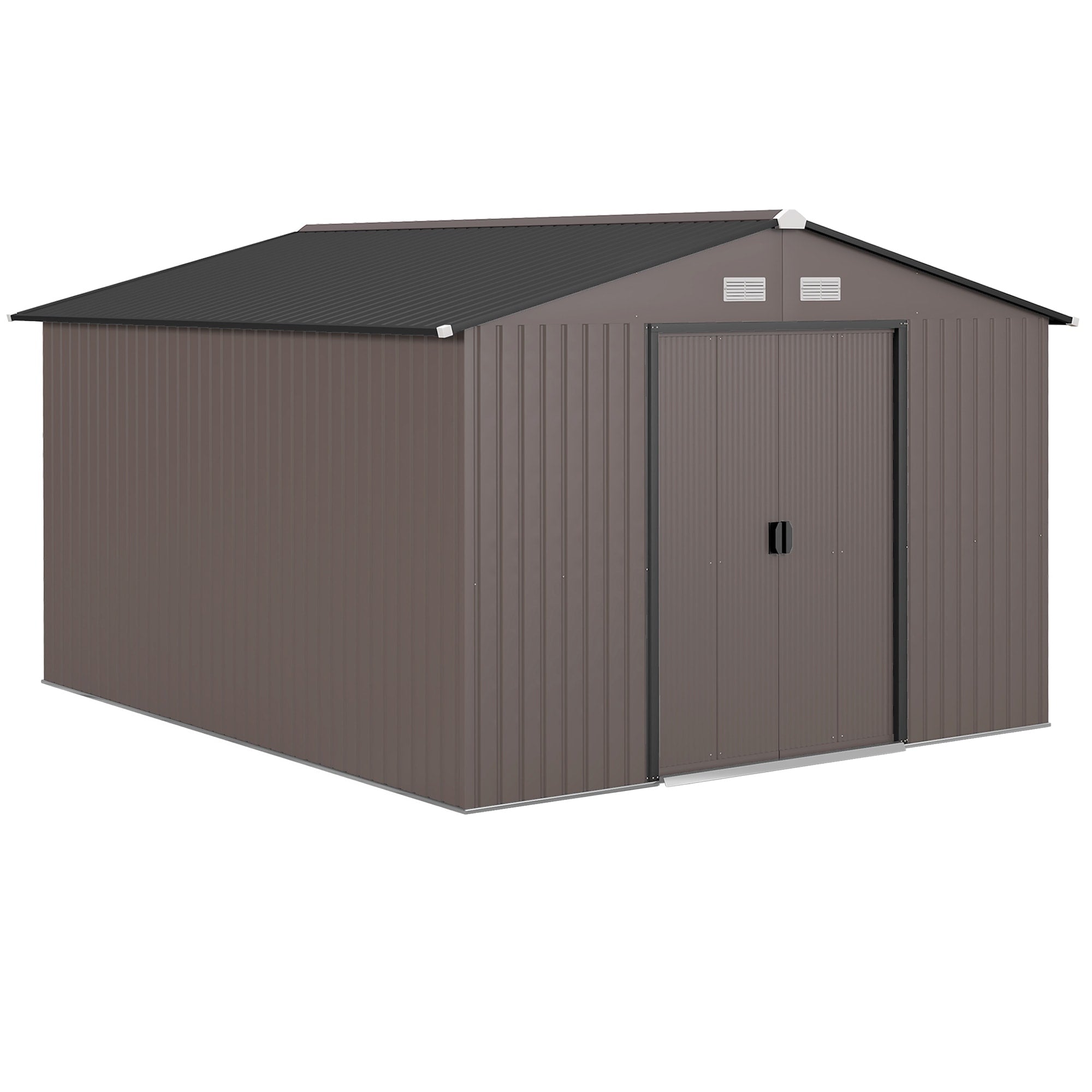 Outsunny 11.15 W X 12.5 D Metal Outdoor Utility Storage Tool Shed For Backyard And Garden Grey