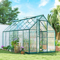 Outsunny 11X6 Ft Polycarbonate Greenhouse With Swing Door And Two Adjustable Roof Vents Aluminum Walk In Greenhouse