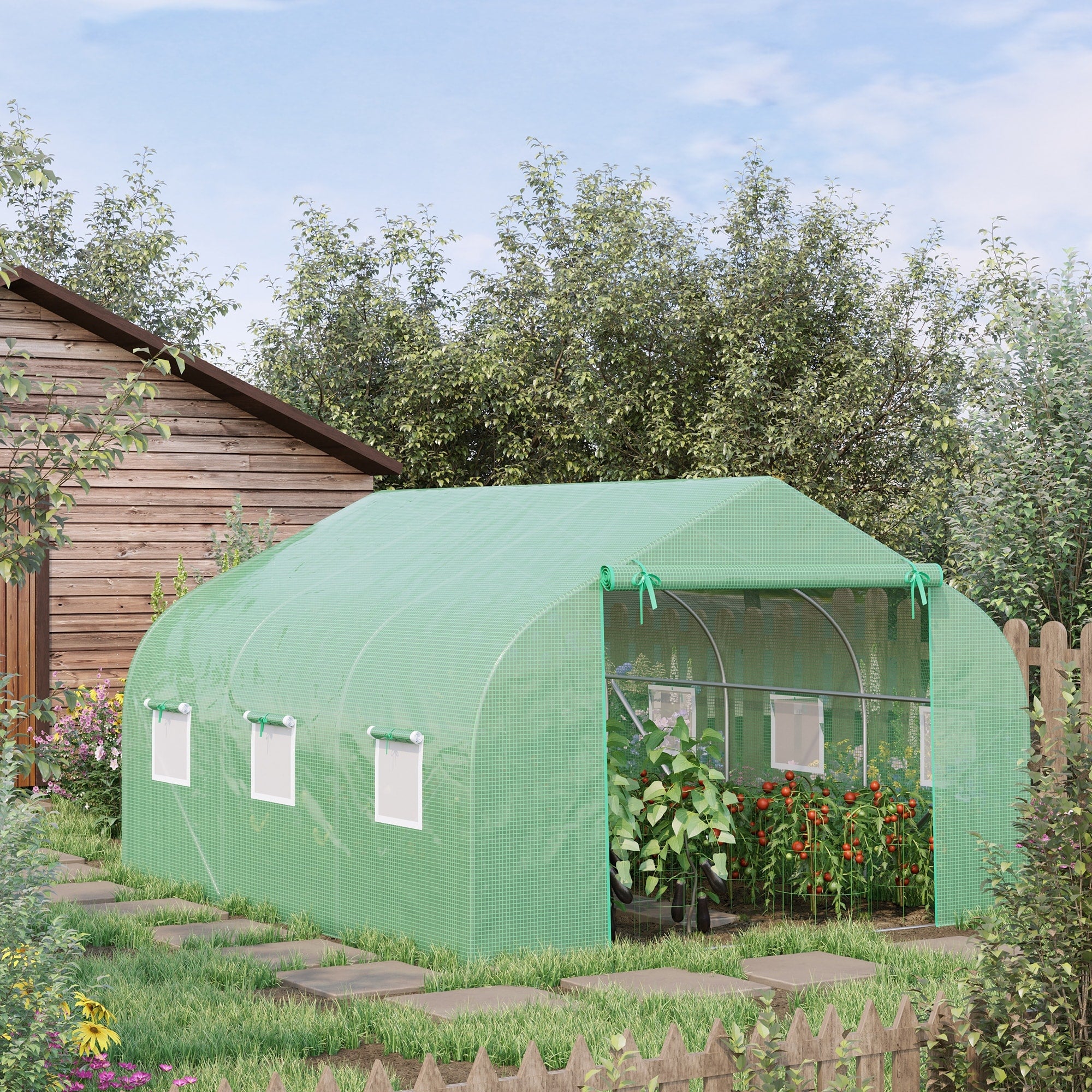 Outsunny 12 X 10 X 7 Portable Walk In Garden Greenhouse