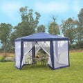 Outsunny Outdoor Hexagon Party Gazebo With Mesh Screen
