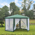 Outsunny Outdoor Hexagon Party Gazebo With Mesh Screen