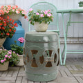 Outsunny Ceramic Indoor Outdoor Knotted Rings Garden Stool