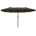 Outsunny 15 Steel Rectangular Outdoor Double Sided Market Umbrella