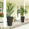 Outsunny 23 Inch Tall Planters For Outdoor Plants Set Of 2 Weather And Uv Resistant Stackable Tapered Large Planters