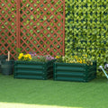 Outsunny 26 In. X 26 In. X 12 In. Galvanized Metal Raised Garden Bed Set Of 2