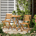 Outsunny 3 Piece Folding Acacia Wood Patio Bistro Set