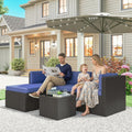 Outsunny 3 Piece Patio Furniture Set Wicker Rattan Outdoor Patio Conversation Furniture Set With Cushions