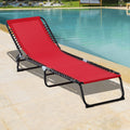Outsunny 3 Position Reclining Beach Chair Chaise Lounge Folding Chair With Comfort Ergonomic Design Wine Red