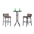 Havenside Home Santa Barbra 3 Piece Outdoor Patio Pub Bistro Table And Chairs Set