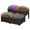 Outsunny 4 Piece Pp Raised Flower Bed Vegetable Herb Grow Box Stand