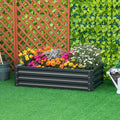Outsunny 49 In. X 26 In. X 12 In. Galvanized Metal Raised Garden Bed