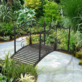 Havenside Home Pebbleton 4 Foot Arched Metal Decorative Garden Bridge