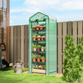 Outsunny 5 Tier Mini Greenhouse With Screen Roof 27.6 X 19.7 X 75.6 Portable Small Greenhouse With High Strength Pe Cover