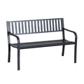 Outsunny 50 Slatted Steel Decorative Patio Garden Bench