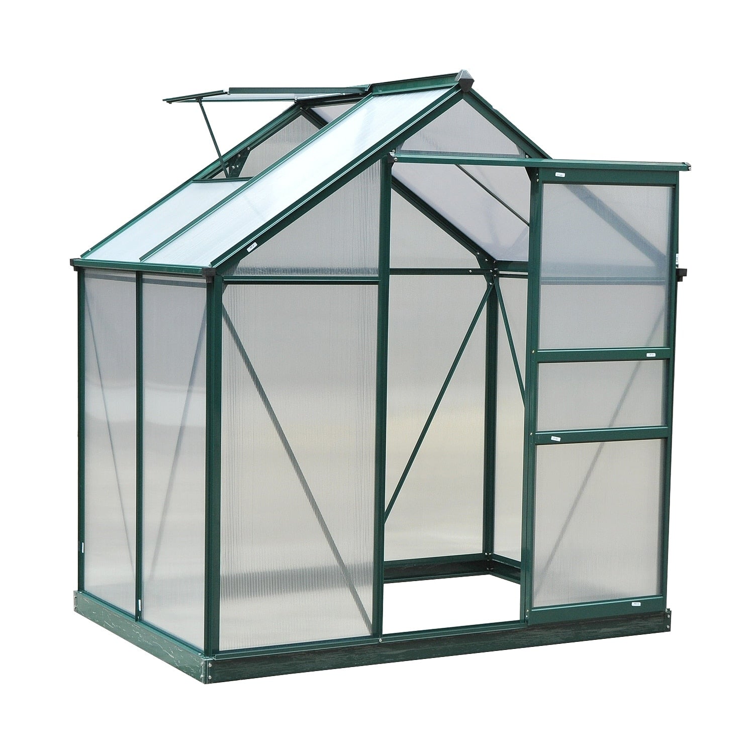 Outsunny 6 L X 4 W X 7 H Twin Wall Polycarbonate Walk In Garden Greenhouse