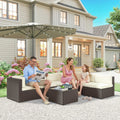 Outsunny 7 Piece Patio Furniture Set Wicker Outdoor Sectional Sofa Set