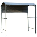 Outsunny 7 Ft Outdoor Patio Bbq Grill Canopy Gazebo Tent With Side Awning 2 Exterior Serving Shelves Storage 5 Hooks