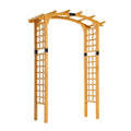 Outsunny 7.5 Fir Wood Round Outdoor Garden Pergola Style Arbor Arch Trellis