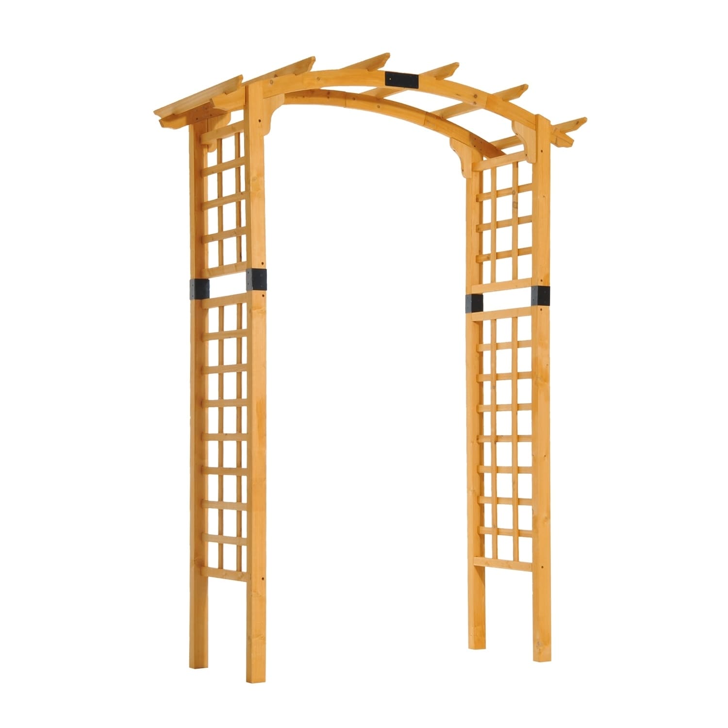 Outsunny 7.5 Fir Wood Round Outdoor Garden Pergola Style Arbor Arch Trellis