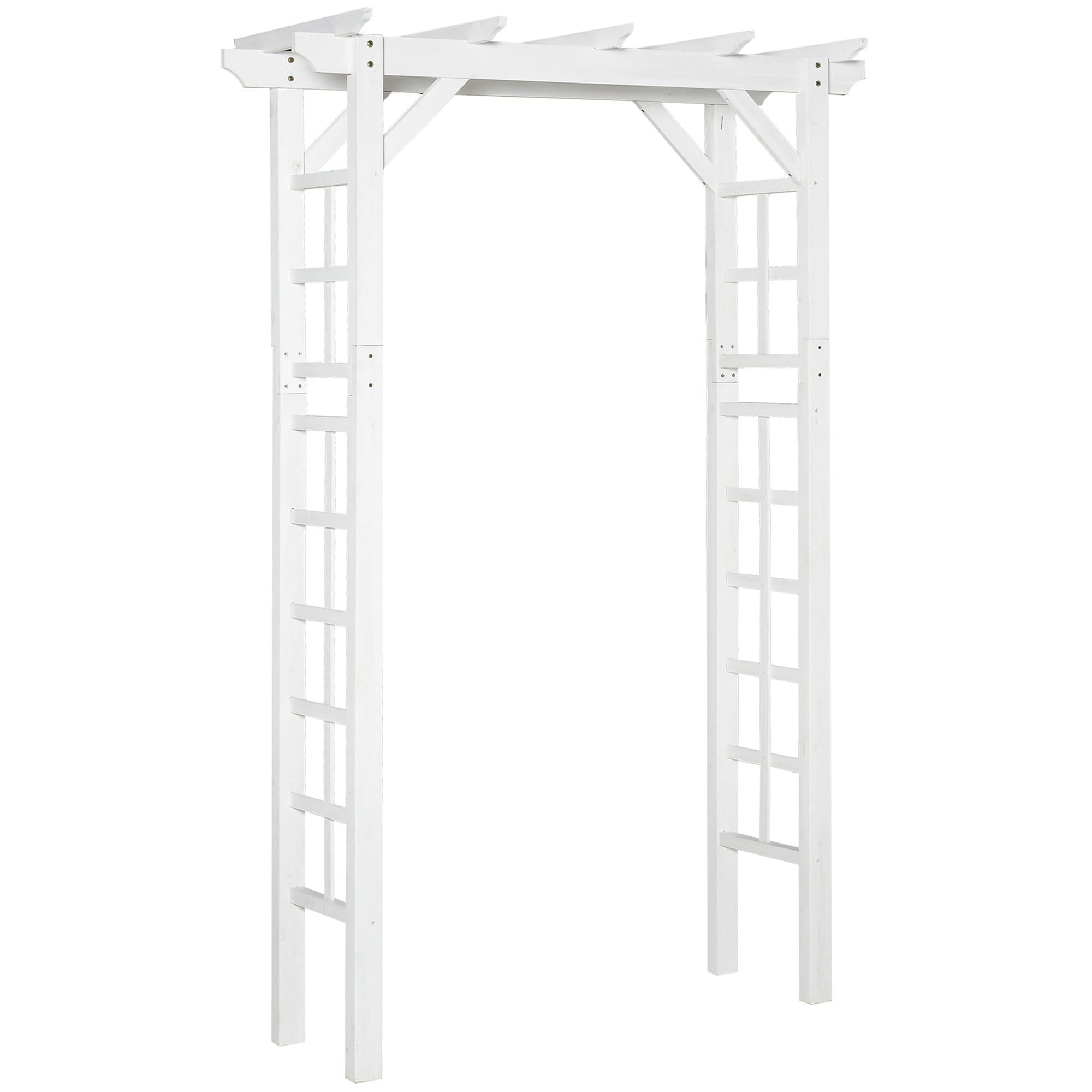 Outsunny 85 Wooden Garden Arbor For Wedding And Ceremony Outdoor Garden Arch Trellis For Climbing Vines