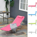 Outsunny Adjustable Level Chaise Sun Lounge Chair For The Beach Patio Or Deck W Folding Design Sturdy Frame Blue