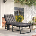 Outsunny Chaise Lounge Chair Outdoor 5 Position Reclining Pool Lounge Chair With Cushion Side Pocket Headrest