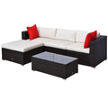 Outsunny Deluxe Outdoor Rattan Wicker 5 Piece Patio Furniture Set