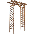 Outsunny Fir Wood Garden Backyard Arbor Trellis With Pergola Style Roof Perfect For Vines Other Plants