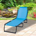 Outsunny 3 Position Portable Reclining Beach Chaise Lounge Folding Chair Outdoor Patio Dark Blue