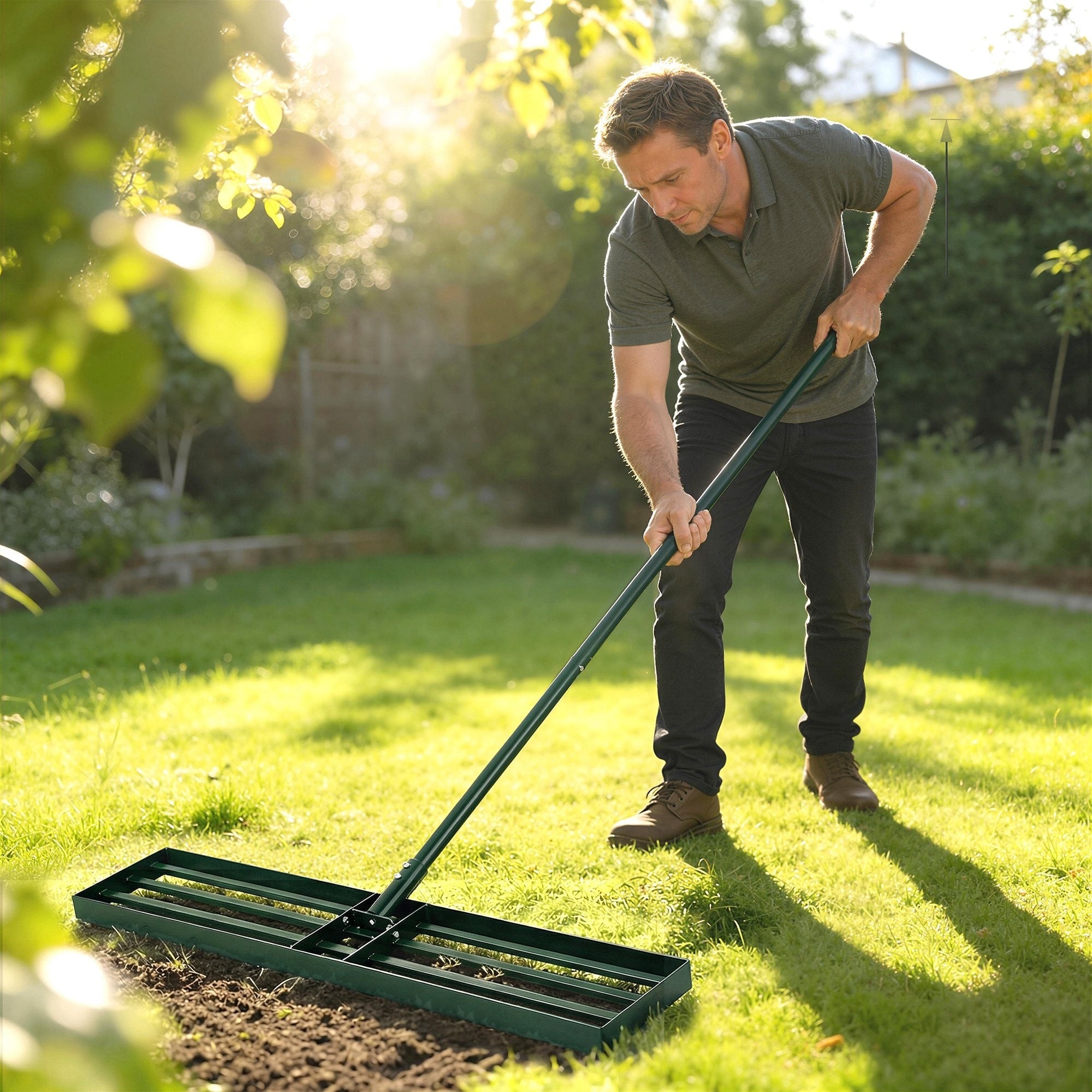 Outsunny Lawn Leveling Rake 36 X 10 Heavy Duty Yard Leveling Rake With 66.5 Handle Lawn Leveler For Backyard
