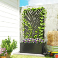 Outsunny Metal Planter Box With Trellis 71 Tall Raised Garden Bed With Trellis Privacy Screen For Climbing Plants
