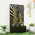 Outsunny Metal Raised Garden Bed With Trellis For Climbing Plants Freestanding Or Wall Mounted Flower Bed With Privacy Panel