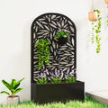 Outsunny Metal Raised Garden Bed With Trellis For Climbing Plants Freestanding Or Wall Mounted Flower Bed