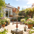 Outsunny Metal Rooster Weathervane Roof Mount Wind Direction Indicator Outdoor Weather Vanes