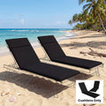 Outsunny Outdoor Chaise Lounge Cushions Set Of 2 Chaise Lounge Cushions With 6 Ties High Density Foam