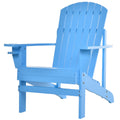 Outsunny Outdoor Classic Wooden Adirondack Deck Lounge Chair With Ergonomic Design A Built In Cup Holder