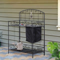 Outsunny Outdoor Plant Potting Utility Garden Table With Build In Bag 5 Top Hooks For Hanging Tools Spacious Workspace