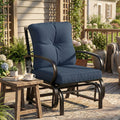 Outsunny Outdoor Glider Chair Patio Glider With Cushions Steel Frame Curved Armrests Single Rocking Chair For Yard Porch