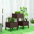 Outsunny Plastic Raised Garden Bed With Legs Self Watering Elevated Planter Boxes With Drainage Holes And Plugs