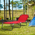 Outsunny 3 Position Adjustable Backrest Chaise Chair Lounger With Lightweight Frame Great For Pool Or Sun Bathing