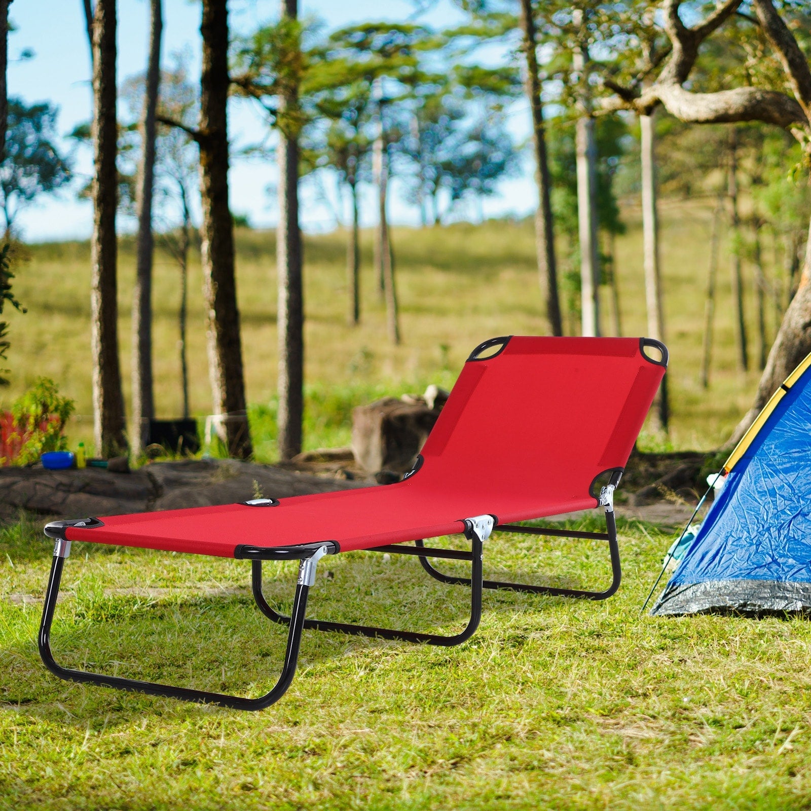 Outsunny 3 Position Adjustable Backrest Chaise Chair Lounger With Lightweight Frame Great For Pool Or Sun Bathing