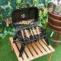 Outsunny 14 Iron Porcelain Portable Folding Outdoor Tabletop Charcoal Barbecue Grill