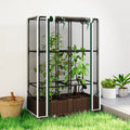 Outsunny Raised Garden Bed With Trellis Tomato Cage With Crop Cage Self Watering Planter Box With Drainage Holes And Plugs