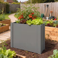 Outsunny Raised Garden Bed Galvanized Planter Box Outdoor With Gloves For Gardening Vegetables Flower