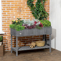 Outsunny Raised Wooden Garden Bed Grid Planter Stand With 8 Slots Small Garden Space To Grow Herbs Veggies Flowers