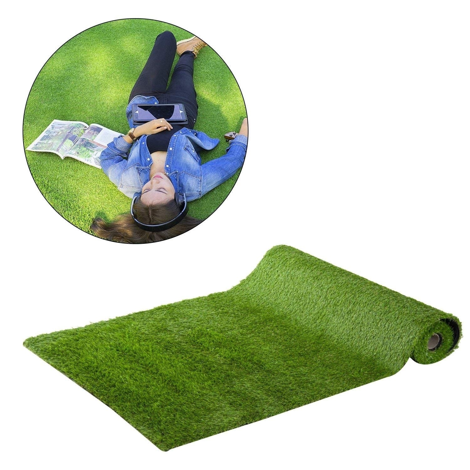 Outsunny Realistic Synthetic Indoor Outdoor Artificial Turf Grass Carpet With Rubber Backing 30 Sq Ft