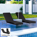 Outsunny Set Of 2 Chaise Lounge Cushion 4 Thick Outdoor Lounge Chair Cushions With Non Slip Ties