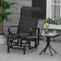 Outsunny Patio Sling Fabric Glider Swing Chair Seat Lounger Porch Rocker Outdoor Garden
